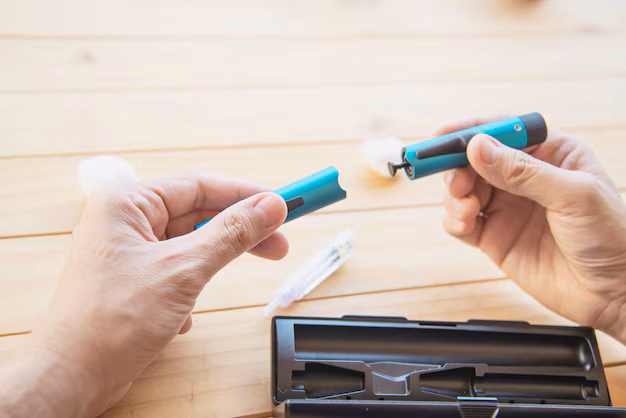 A man preparing an insulin syringe for an injection
