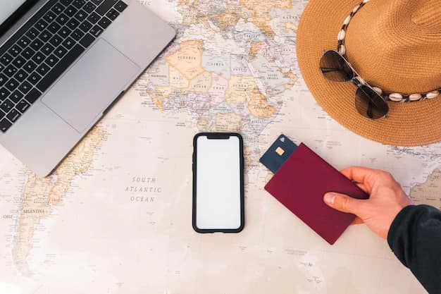 Completing a visa application on a smartphone
